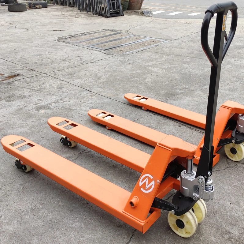 China Manufacturer Wholesale Strengthen Structure Hand Pallet Barrow Truck with Reinforcement for Warehouse