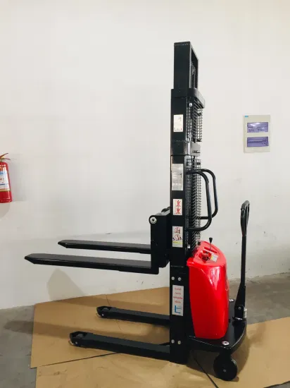 Full Electric Pallet Stacker 2 Ton Capacity Loading Hydraulic Walking Forklift with Charging Battery Walking Lift Truck